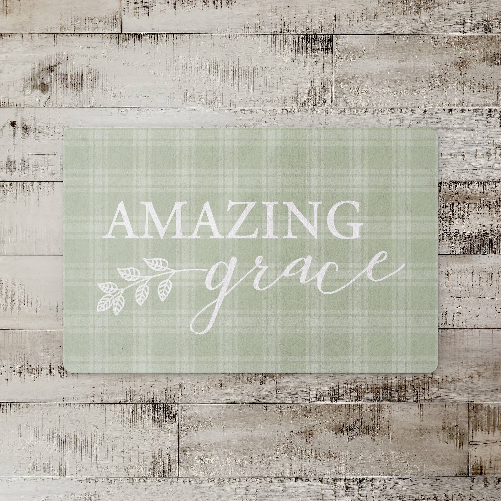 Amazing Grace Green Plaid 27" x 18" Floor Mat